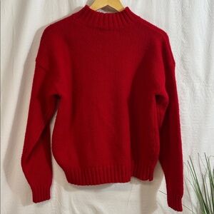 American Sportswear vintage Shetland wool red cowl neck sweater
